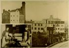 A photo-collage of archive images of the factory