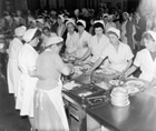An archive photo of the factory canteen